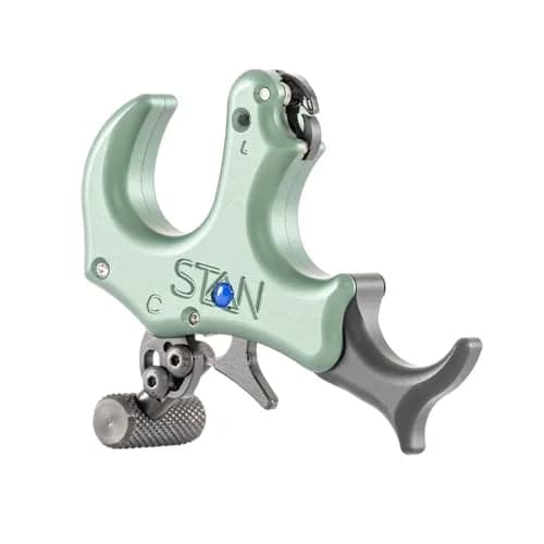 Stan OnneX Clicker Thumb Bow Release Aid for Archery & Hunting - Adjustable, DLC-Coated Internals, Smooth Action, Modular 3 or 4 Finger Fit, Sage, X-Large thumbnail 1