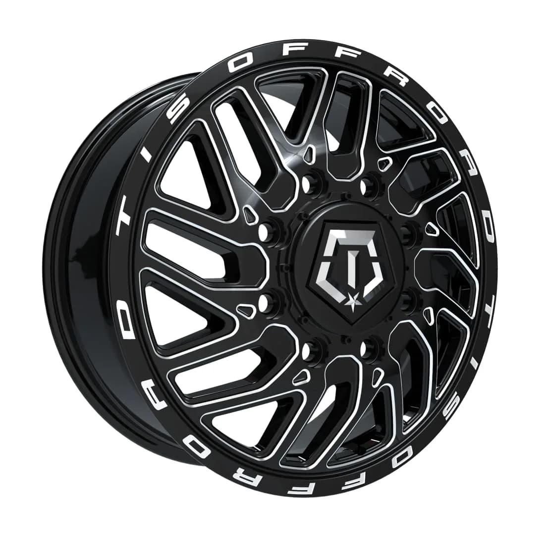 TIS 544BM 20x8.25 Gloss Black Wheel with Milled Accents | 8x6.50 Bolt Pattern +127 Offset