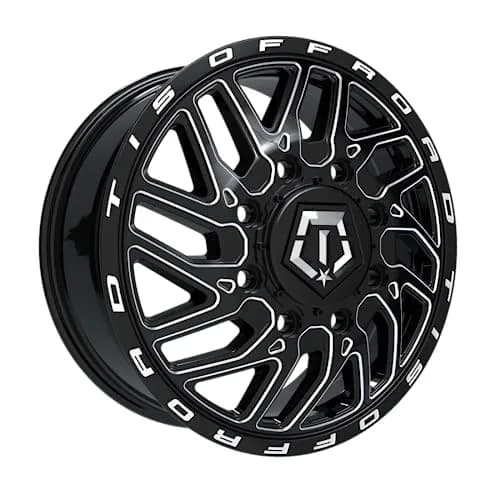 TIS 544BM 20x8.25 Gloss Black Wheel with Milled Accents | 8x6.50 Bolt Pattern +127 Offset thumbnail 1
