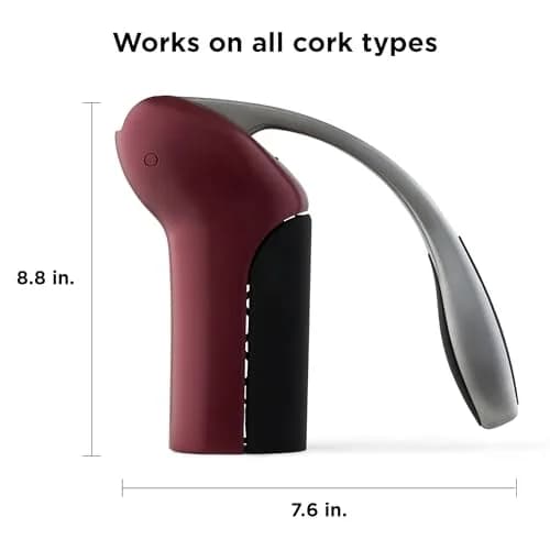 Rabbit Vertical Corkscrew Wine Opener with One-Pull Design, Foil Cutter Included, Easy to Use Manual Lever, Durable Stainless Steel Spiral, Merlot | Effortless Wine Opening thumbnail 5