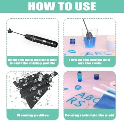 BGick Resin Mixer Handheld Rechargeable Epoxy Mixer Black | Minimize Bubbles & Save Wrist thumbnail 6