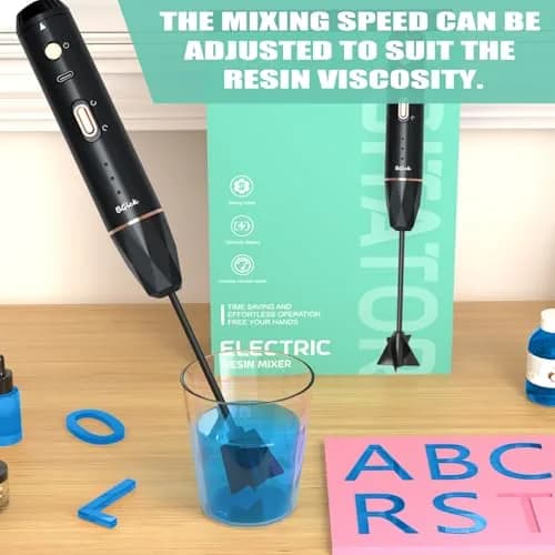 BGick Resin Mixer Handheld Rechargeable Epoxy Mixer Black | Minimize Bubbles & Save Wrist thumbnail 3