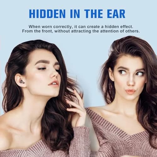 Loluka Mini Invisible Wireless Earbuds, Beige | Discreet Bluetooth 5.3 with Charging Case for Small Ears thumbnail 3