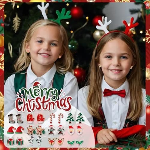 Gushu 30 Pairs Christmas Stud Earrings Set for Women | Hypoallergenic Holiday Jewelry Gifts thumbnail 3