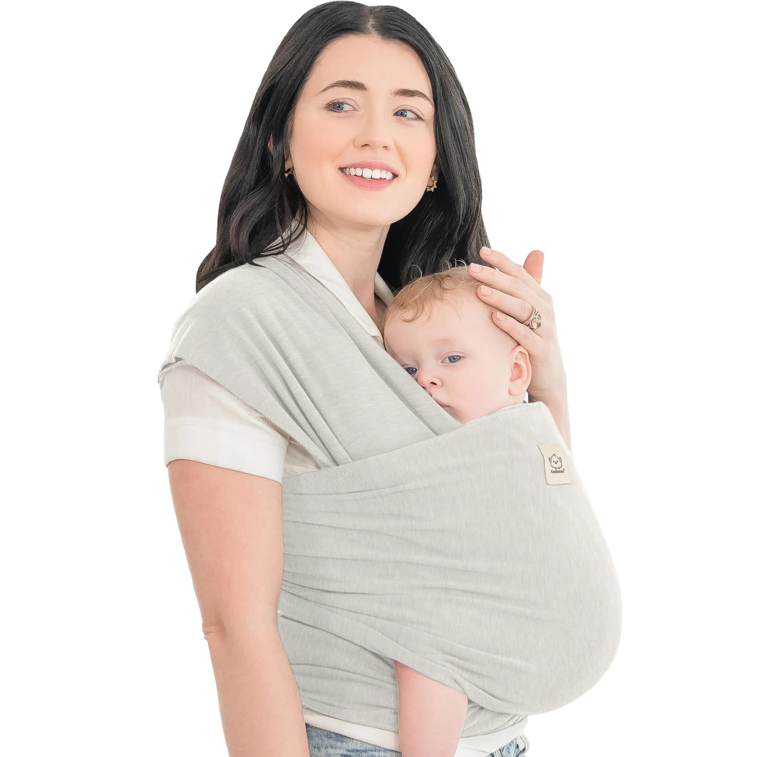 KeaBabies Original Baby Wrap Carrier Rhino Gray - One Size, Ergonomic, Breathable Fabric - main product image