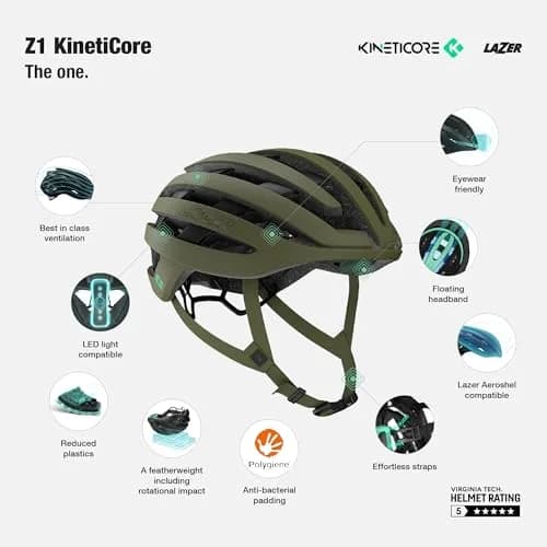 LAZER Helmet Z1 Kineticore Harbor Grey Medium | Featherweight, Ventilated, Protective thumbnail 3