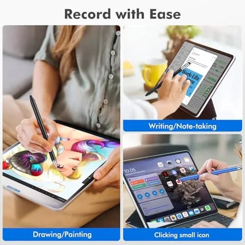 MEKO 3-in-1 Universal Stylus Pen with Disc Tip & Rubber Tips (2-Pack, Black/Blue) | Highly Sensitive & Accurate for Touchscreens thumbnail 6