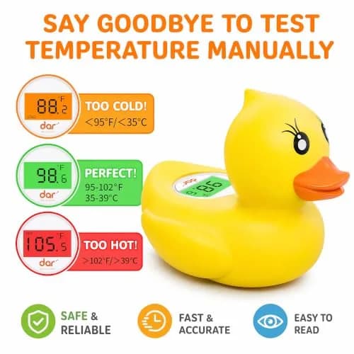 dar darouxiao Baby Bath Thermometer Floating Duck | Instant Temp & Safety Alert (70-120c) thumbnail 2