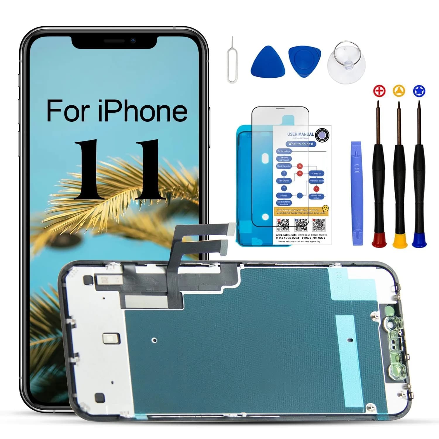 EFAITHLIFE iPhone 12/12 Pro Screen Replacement 6.1 inch LCD Display with Tools, 1080P FHD — For iPhone 11