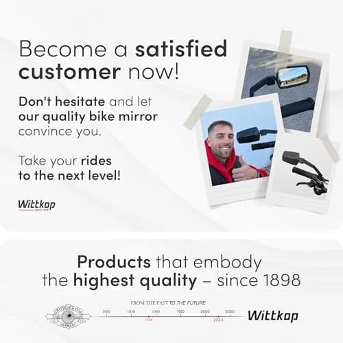 Wittkop Bike Mirror | Large HD Field of Vision | 360° Rotatable & Foldable | Handlebar Mount | Break-Proof & Durable thumbnail 7