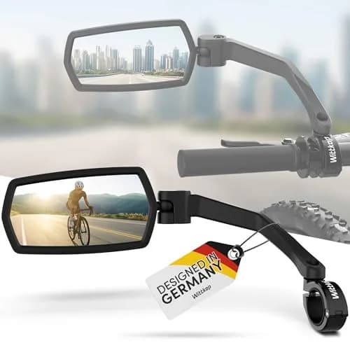 Wittkop Bike Mirror | Large HD Field of Vision | 360° Rotatable & Foldable | Handlebar Mount | Break-Proof & Durable thumbnail 8