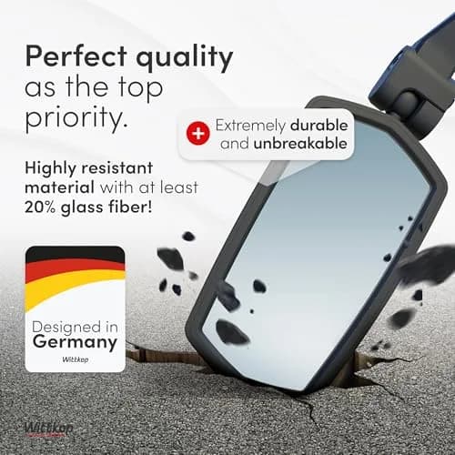 Wittkop Bike Mirror | Large HD Field of Vision | 360° Rotatable & Foldable | Handlebar Mount | Break-Proof & Durable thumbnail 3
