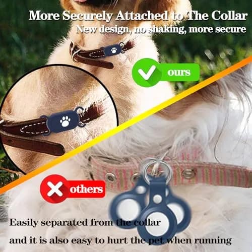 Rzttwl 2 Pack Waterproof Dog Collar Holder for Samsung Galaxy SmartTag2, Pink Blue | Silicone GPS Tracker Case thumbnail 3