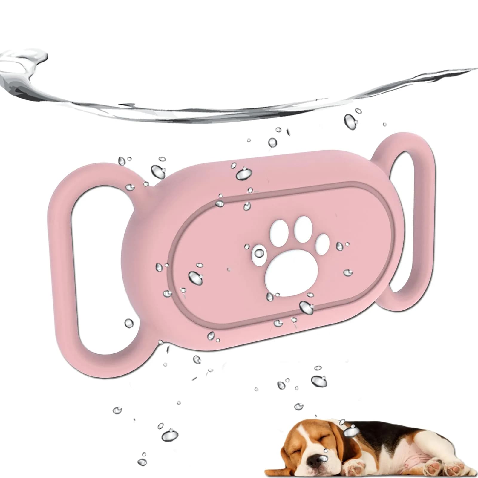 Rzttwl Waterproof Dog Collar Compatible with Samsung Galaxy SmartTag2 | Silicone, Waterproof, Versatile Fit — Pink