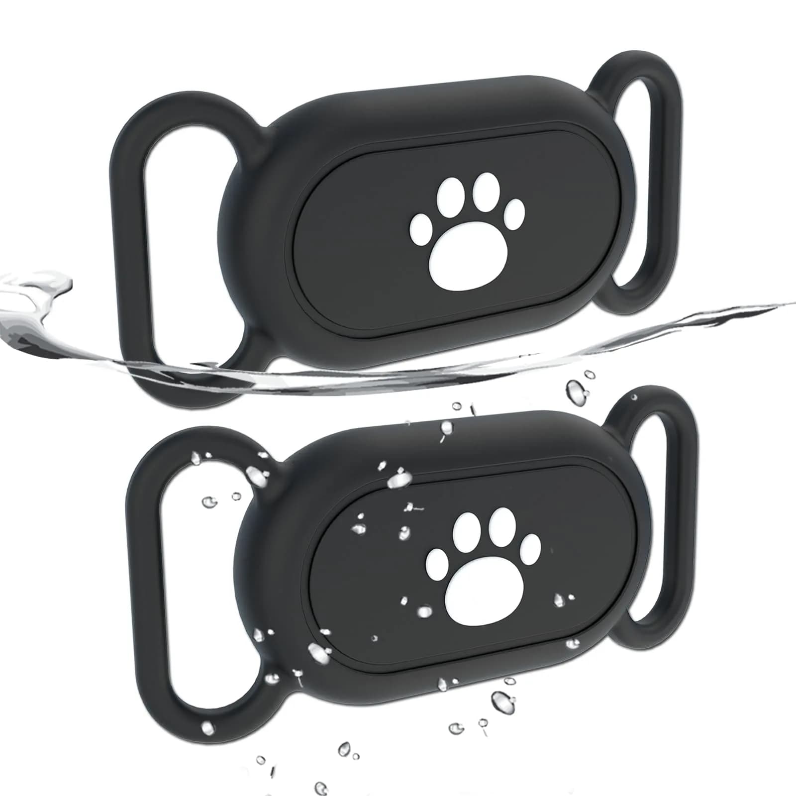 Rzttwl 2 Pack Waterproof Dog Collar Case for Samsung Galaxy SmartTag2, Black — Black Black