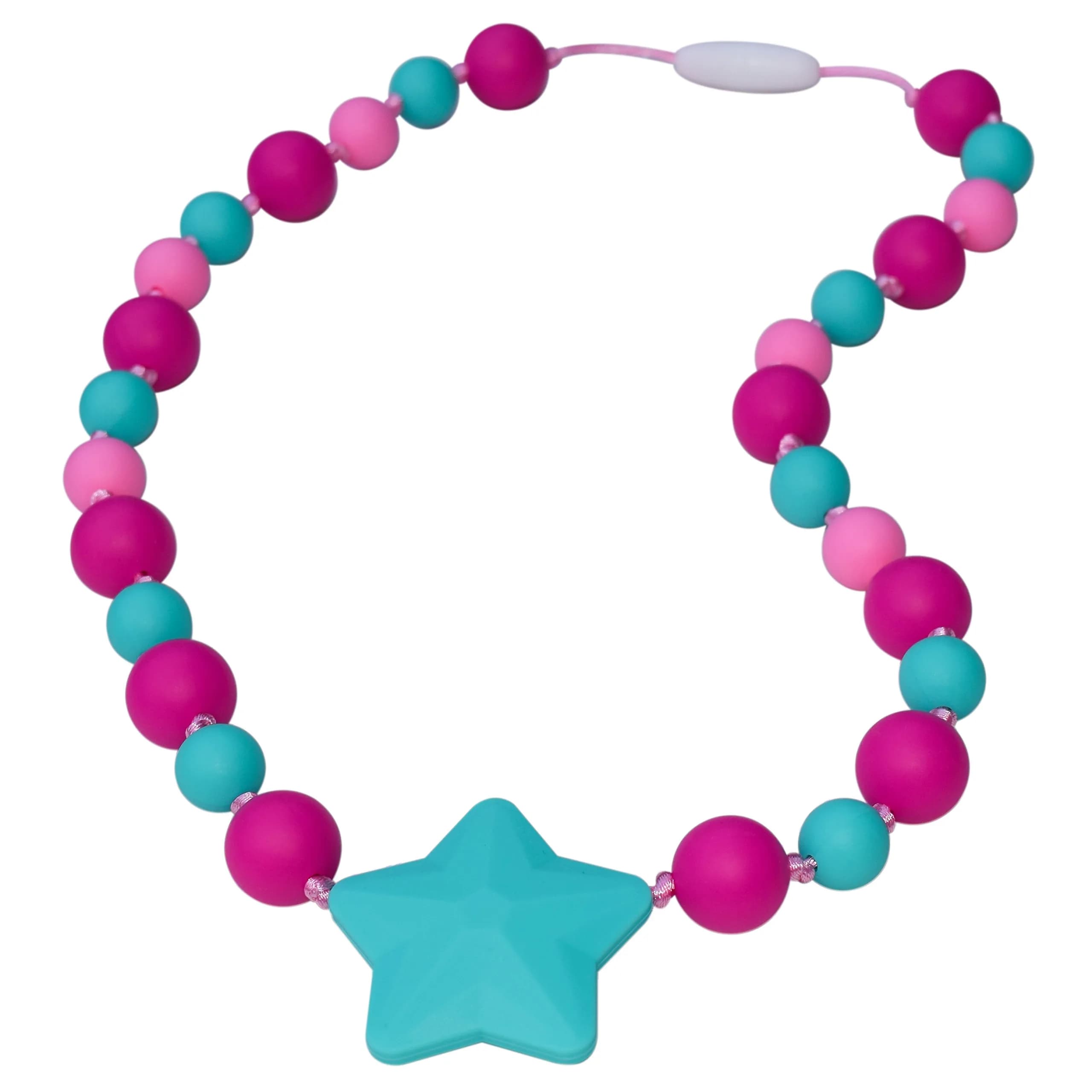 Munchables Starlight Chewelry Necklace (Fuchsia/Aqua/Pink) | OT-Recommended Sensory Chew for Children & Adults — Fuchsia/Aqua/Pink