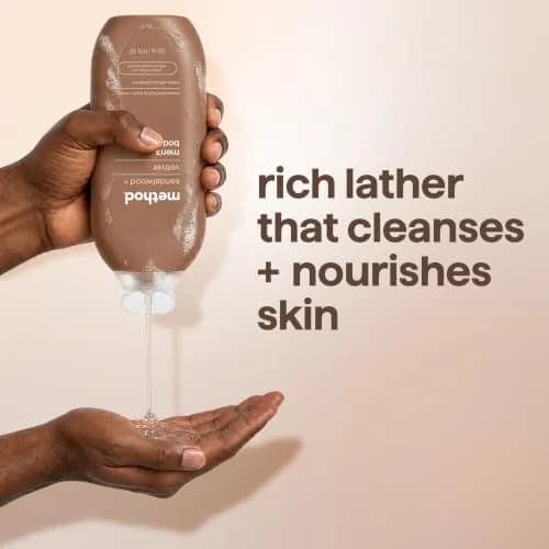 Method Men’s Body Wash Sandalwood + Vetiver 18 Fl Oz | Gentle, Moisturizing, Cruelty-Free thumbnail 5
