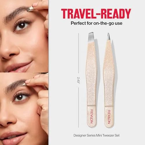 Revlon Designer Series Mini Tweezer Set for Travel | Precise Hair Removal Tools thumbnail 8