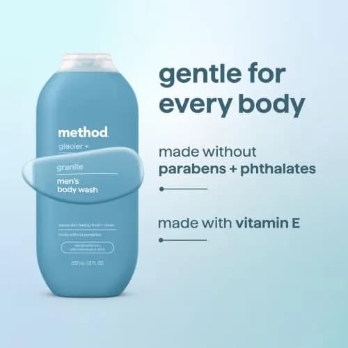Method Men’s Body Wash Glacier + Granite 18 fl oz | Rich, Creamy Lather for All Skin Types thumbnail 6