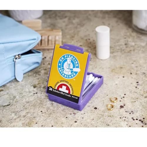 Dr. Piercing Aftercare Swabs Liquid-Filled Saline Solution 144 Count | Gentle, Travel-Friendly Ear, Nose & Body Piercing Care thumbnail 5