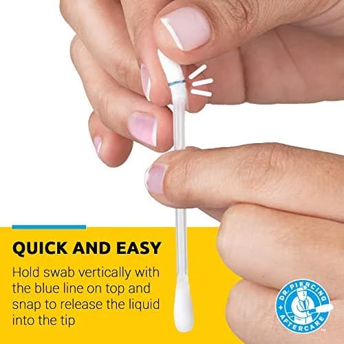 Dr. Piercing Aftercare Swabs Liquid-Filled Saline Solution 144 Count | Gentle, Travel-Friendly Ear, Nose & Body Piercing Care thumbnail 2