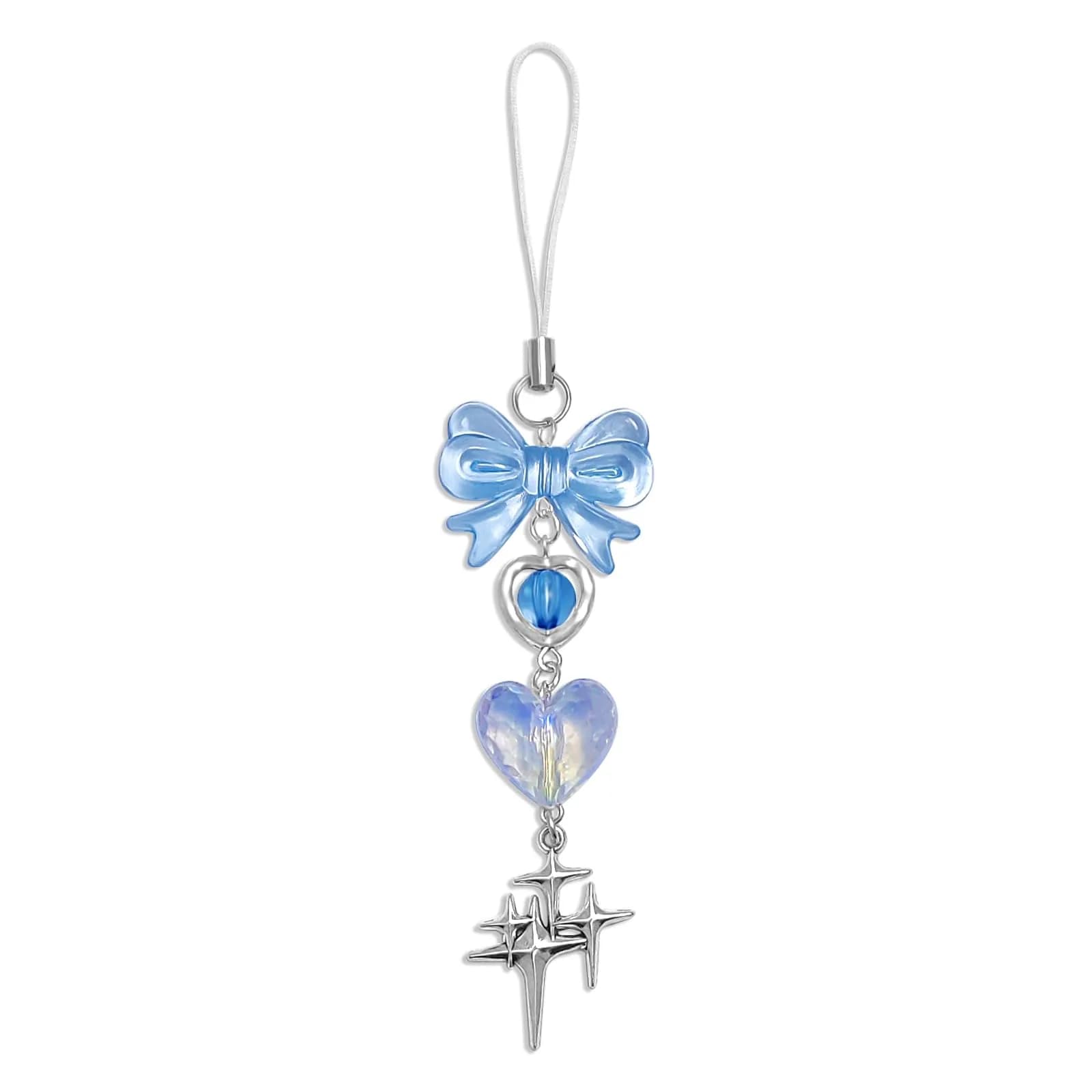 cioatu Cute Phone Charms Aesthetic Y2K Cell Phone Charms Strap Strawberry Butterfly Star Phone Charm Y2K Accessories for Bag Keychain Airpods Camera Pendants Decor (1x Blue Heart) — 1x Blue Heart