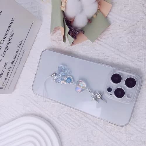 cioatu Cute Phone Charms Aesthetic Y2K Cell Phone Charms Strap Strawberry Butterfly Star Phone Charm Y2K Accessories for Bag Keychain Airpods Camera Pendants Decor (1x Blue Heart) thumbnail 6