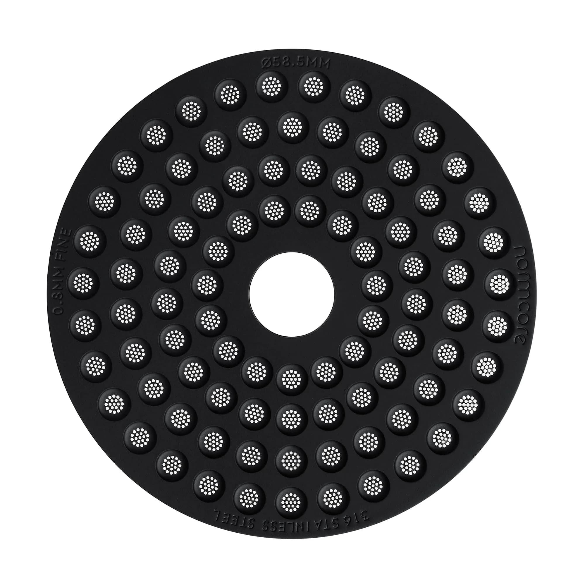 Normcore Black 58.5mm x 0.8mm Ultra-Slim Puck Screen with Round Hole - main product image