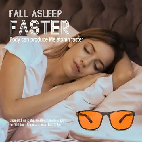 Bloomoak Blue Light Blocking Glasses - Amber Lens - Unisex Adult - 145mm Arm | Filters 99% Harmful Blue Light thumbnail 4