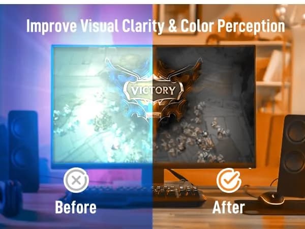 Bloomoak Blue Light Blocking Glasses - Amber Lens - Unisex Adult - 145mm Arm | Filters 99% Harmful Blue Light thumbnail 6