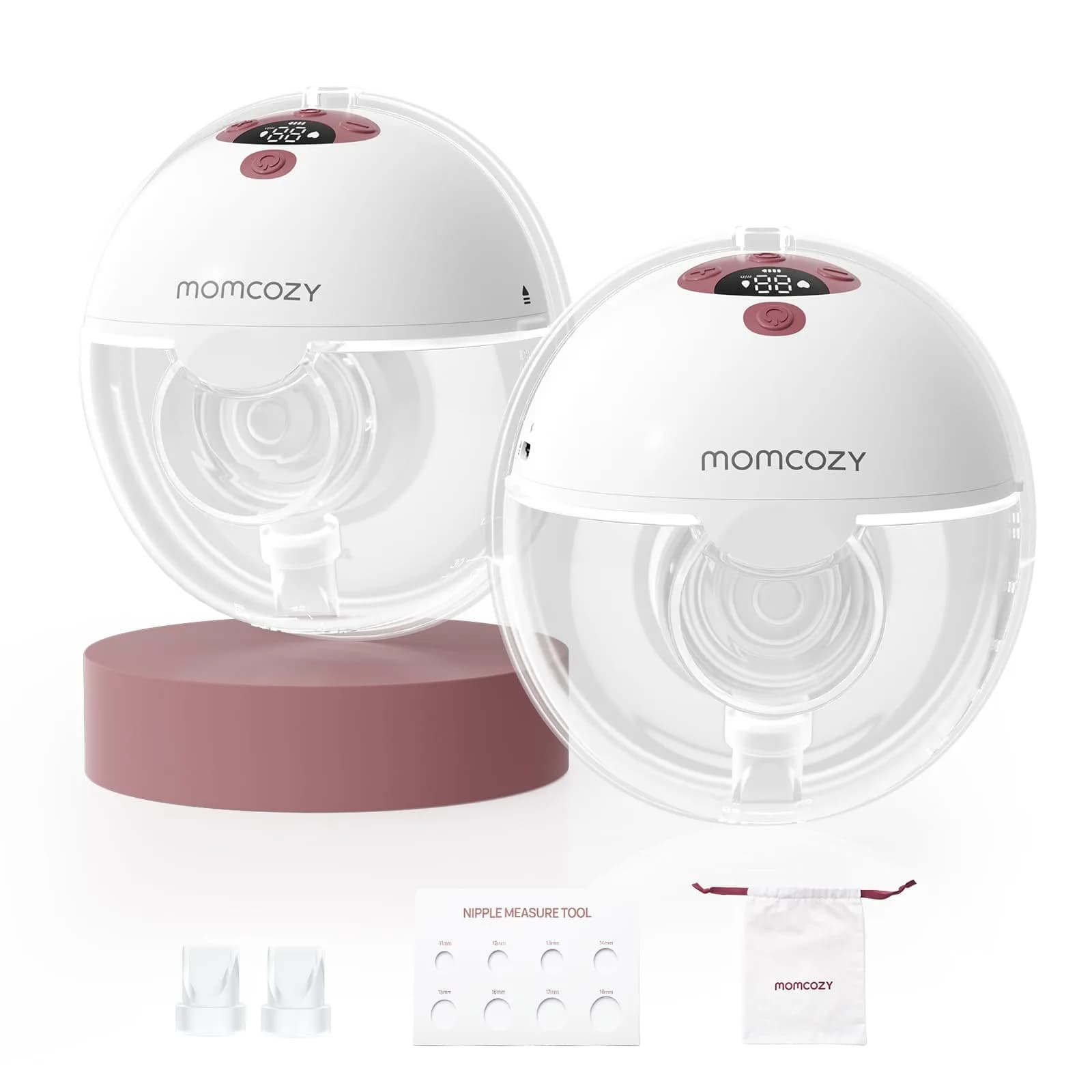 Momcozy M5 Smart APP Controlled Wearable Breast Pump, Hands-Free Wireless Electric Pump, 3 Modes 9 Levels, 24mm Flange, Quill Gray — M5-Lite