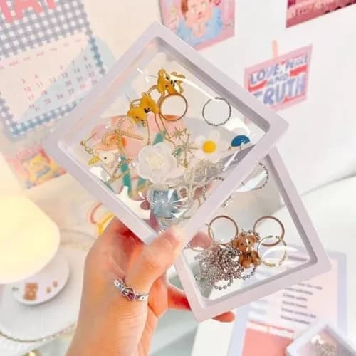 ailison 3D Floating Frame Display Stands, 12PCS White, 10.99 cm (4.33 in) | Pack of 12 Stackable Jewelry Organizers thumbnail 2