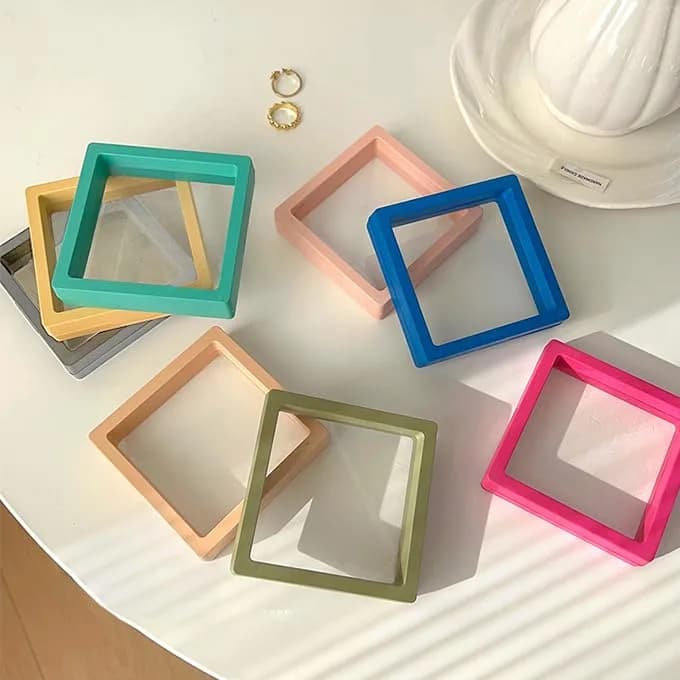 Ailison 3D Floating Frame Display Stands, 12 Pack, 9 cm (3.54") | Stackable Jewelry Organizer Box thumbnail 5