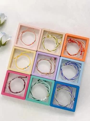Ailison 3D Floating Frame Display Stands, 12 Pack, 9 cm (3.54") | Stackable Jewelry Organizer Box thumbnail 4