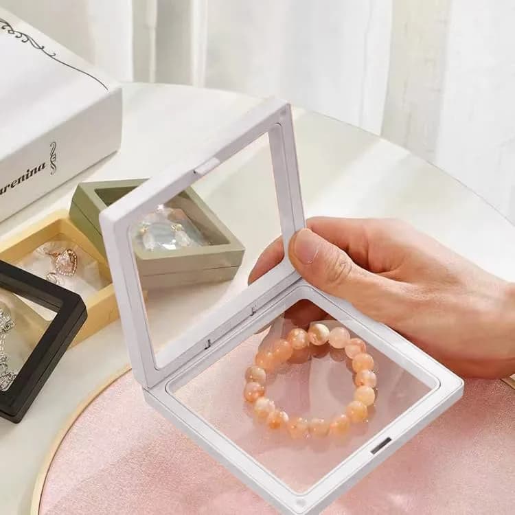 ailison 3D Floating Frame Display Stand White 12-Pack | Organize Jewelry, Medals & Collectibles thumbnail 3