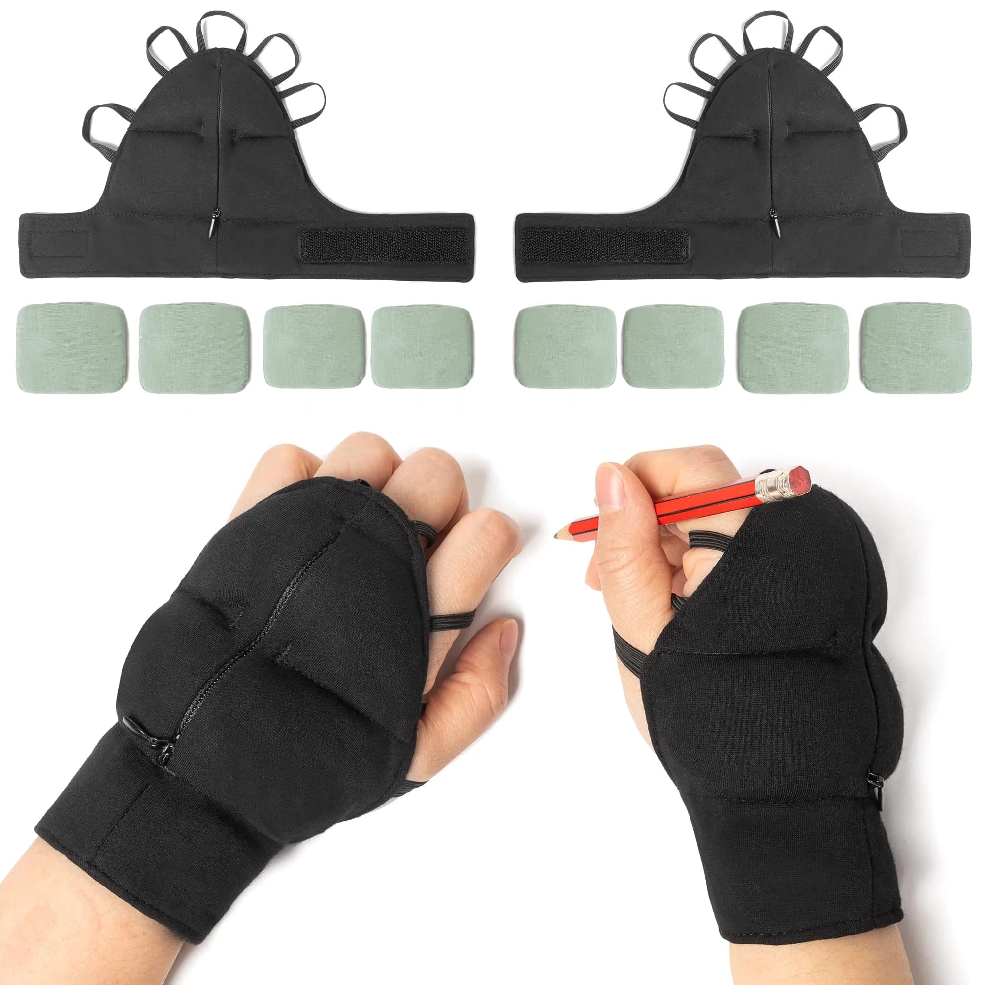 Noah Baby Weighted Gloves for Tremors, Left Hand, L Size | Steady Hand Therapy Aid — X-Large, A Pair