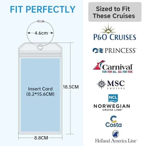 Teskyer Clear Cruise Luggage Tag Holder 8 Pack | Waterproof Extra-Thick PVC, Rustproof Steel Loop thumbnail 2