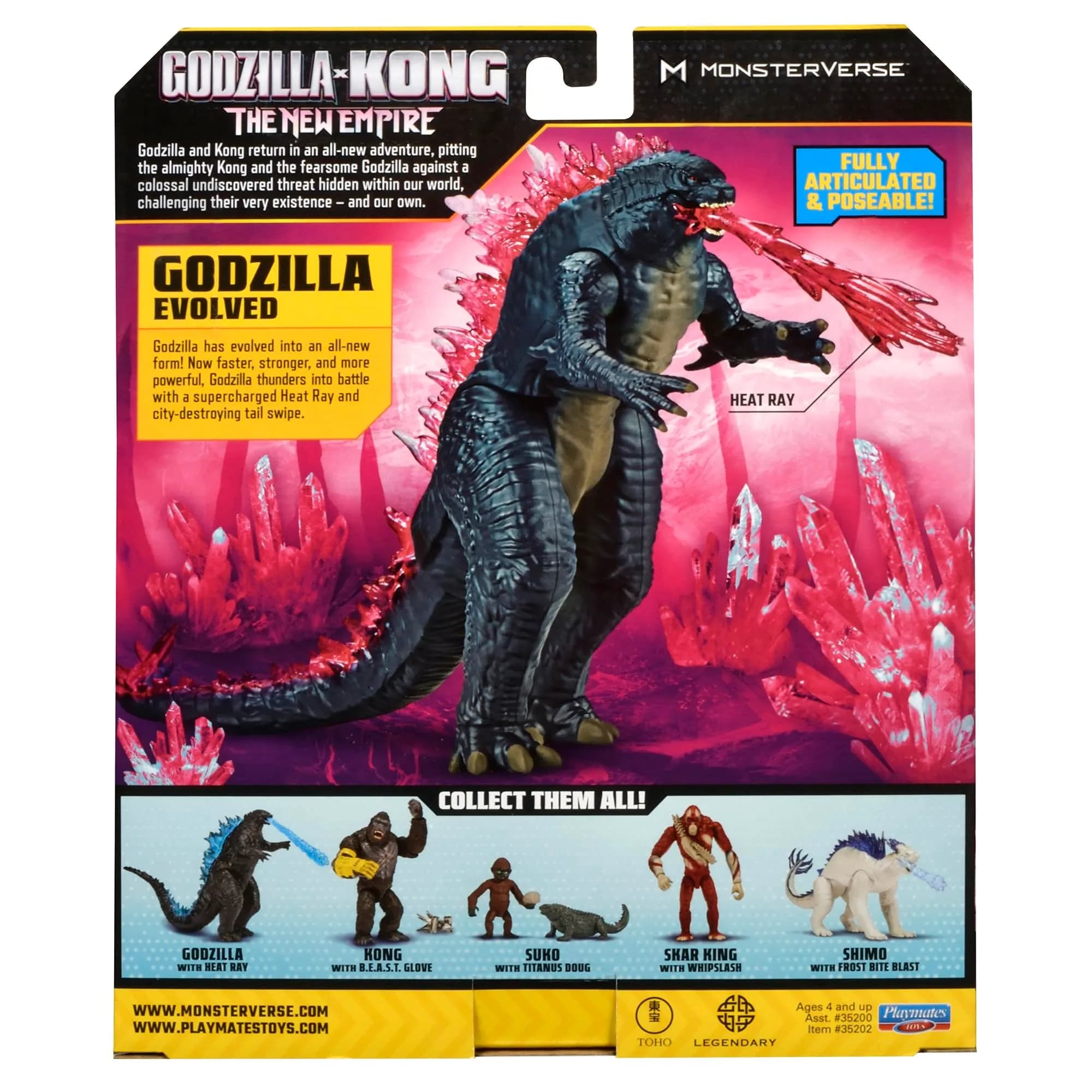 PlayMates Godzilla x Kong 6" Godzilla Evolved Action Figure with Heat Ray | ASTM-Tested Toy - view 5