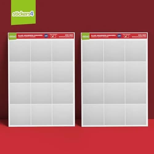 Stickers4 Frosted Square Glass Door Safety Decals 50mm (2 Inch) | 24-Pack for Sliding Doors thumbnail 4