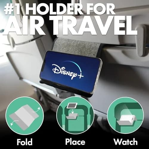 Flight Flap Airplane Phone Holder - Foldable Phone Stand for Plane Travel | Flexible, Compatible with Smartphones & Tablets thumbnail 2