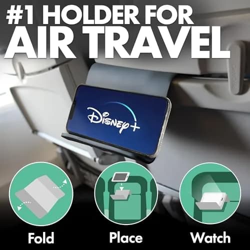 Flight Flap Airplane Phone Holder - Foldable Phone Stand for Plane Travel | Flexible Silicone Travel Gadget thumbnail 2