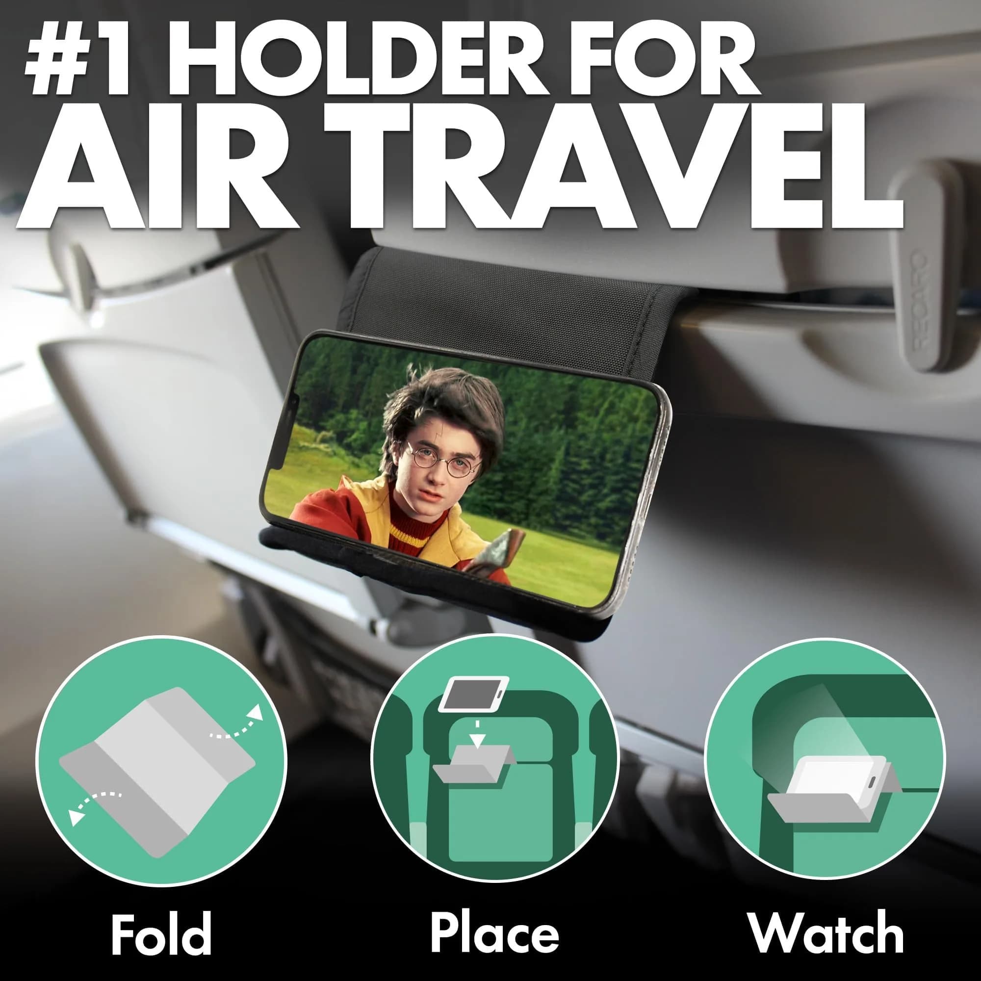 Flight Flap Large Cordura Airplane Phone Holder | Secure & Foldable for Plane Travel - view 2
