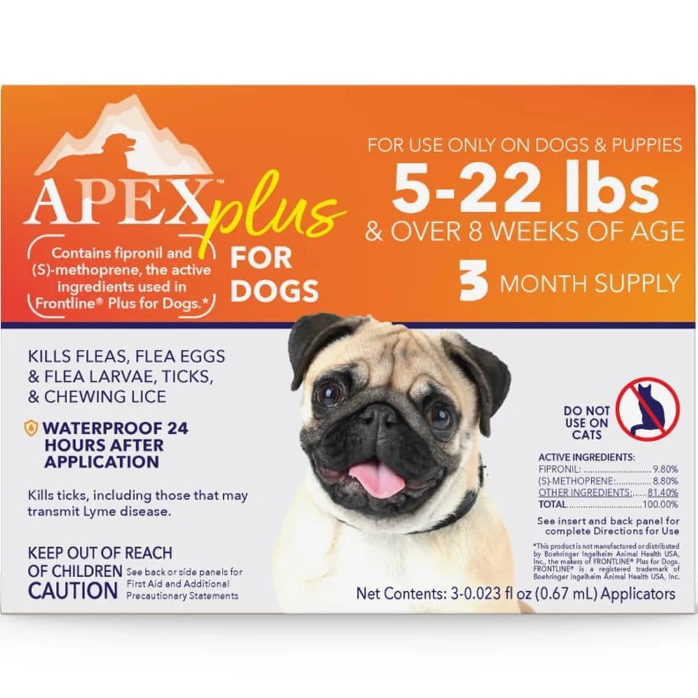 APEX ANIMAL HEALTH Apex Plus Flea & Tick Prevention for Medium Dogs 23-44 lbs | 3-Month Supply