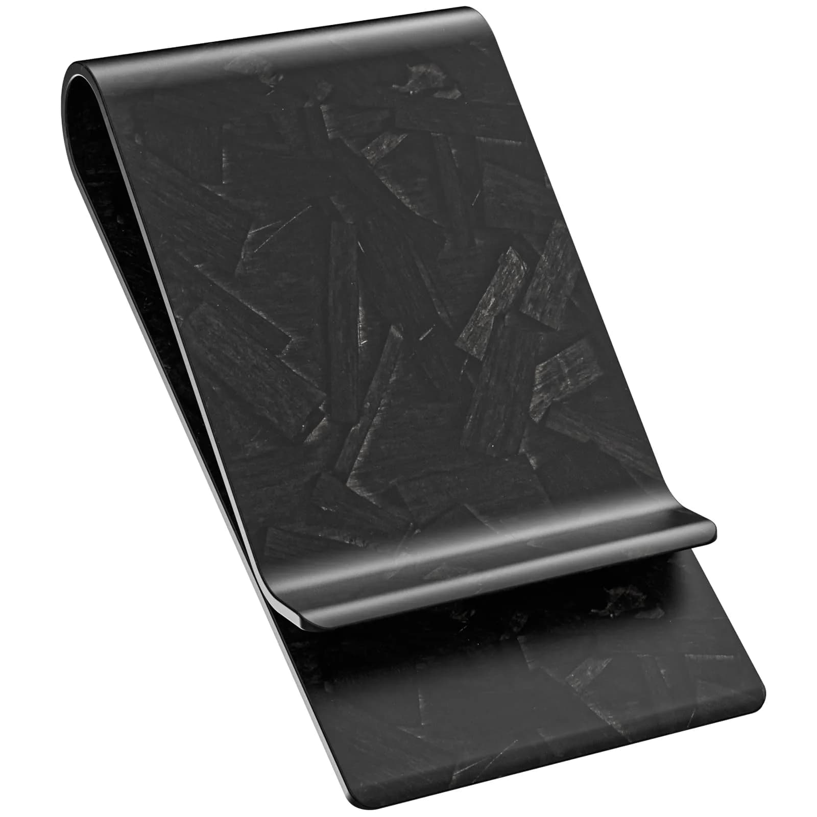 Travelambo Carbon Fiber Money Clip Front Pocket Wallet Minimalist Slim Wallet Credit Business Card Holder (CB black, 15 Card Capacity) — Matte Forged