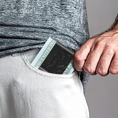 Travelambo Carbon Fiber Money Clip Front Pocket Wallet Minimalist Slim Credit Business Card Holder (Matte Forged) thumbnail 4