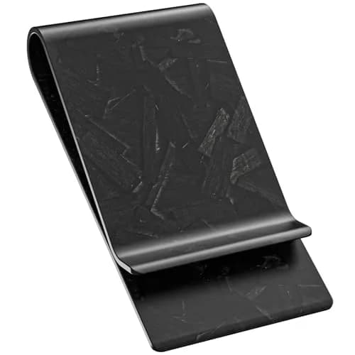 Travelambo Carbon Fiber Money Clip Front Pocket Wallet Minimalist Slim Credit Business Card Holder (Matte Forged) thumbnail 1