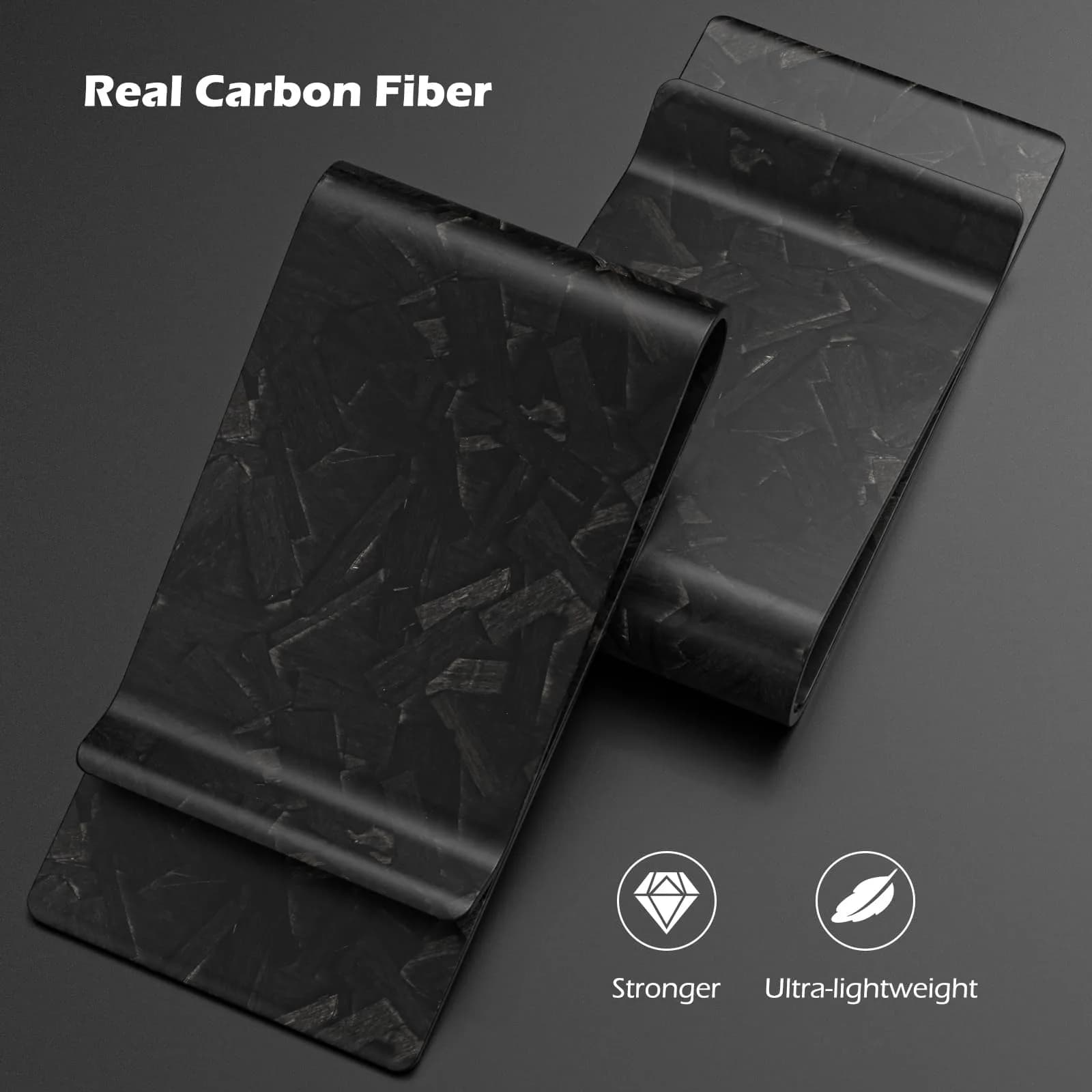 Travelambo Carbon Fiber Money Clip Front Pocket Wallet Minimalist Slim Credit Business Card Holder (Matte Forged) - view 2