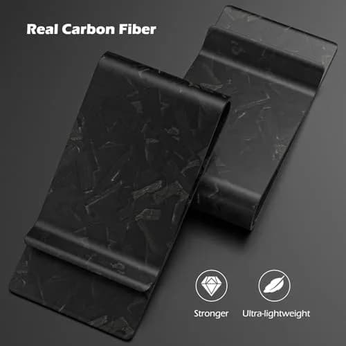 Travelambo Carbon Fiber Money Clip Front Pocket Wallet Minimalist Slim Credit Business Card Holder (Matte Forged) thumbnail 2