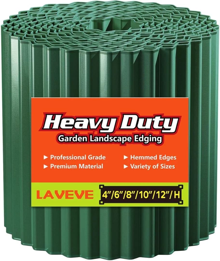 LAVEVE Corrugated Metal Garden Edging 4" x 10Ft | Heavy-Duty Galvanized Steel Border for Lawn & Garden