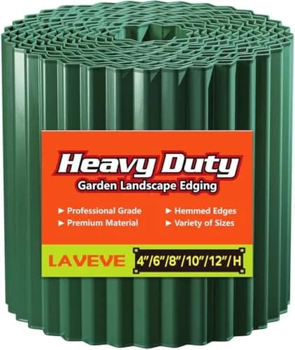 LAVEVE Corrugated Metal Garden Edging 4" x 10Ft | Heavy-Duty Galvanized Steel Border for Lawn & Garden thumbnail 1